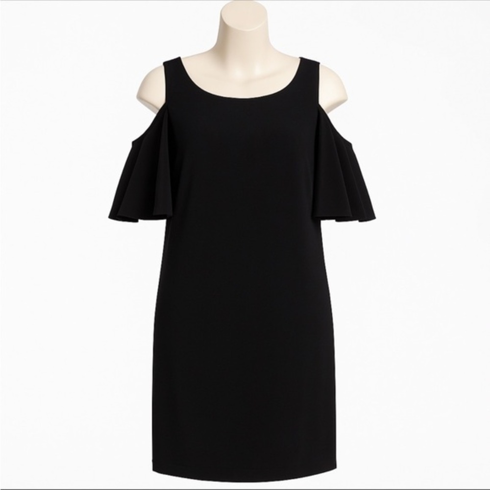 Chelsea28 Elegant Black Cold Shoulder Mini Dress